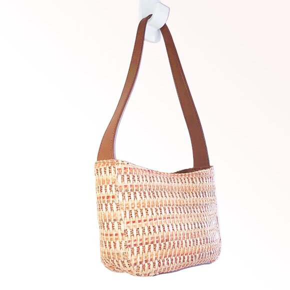 Fossil Multicolor Straw Mini Shoulder Bag Palm Tree Lining - Picture 3 of 11